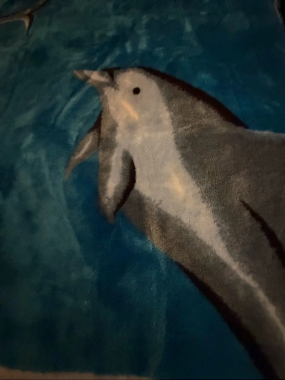 Ocean World Reversible Plush Dolphin Blanket – Blue Marine Throw Blanket